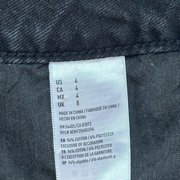 American Eagle Outfitters Distressed Destroyed Denim Miniskirt Button Fly Size 4 - Picture 6 of 7